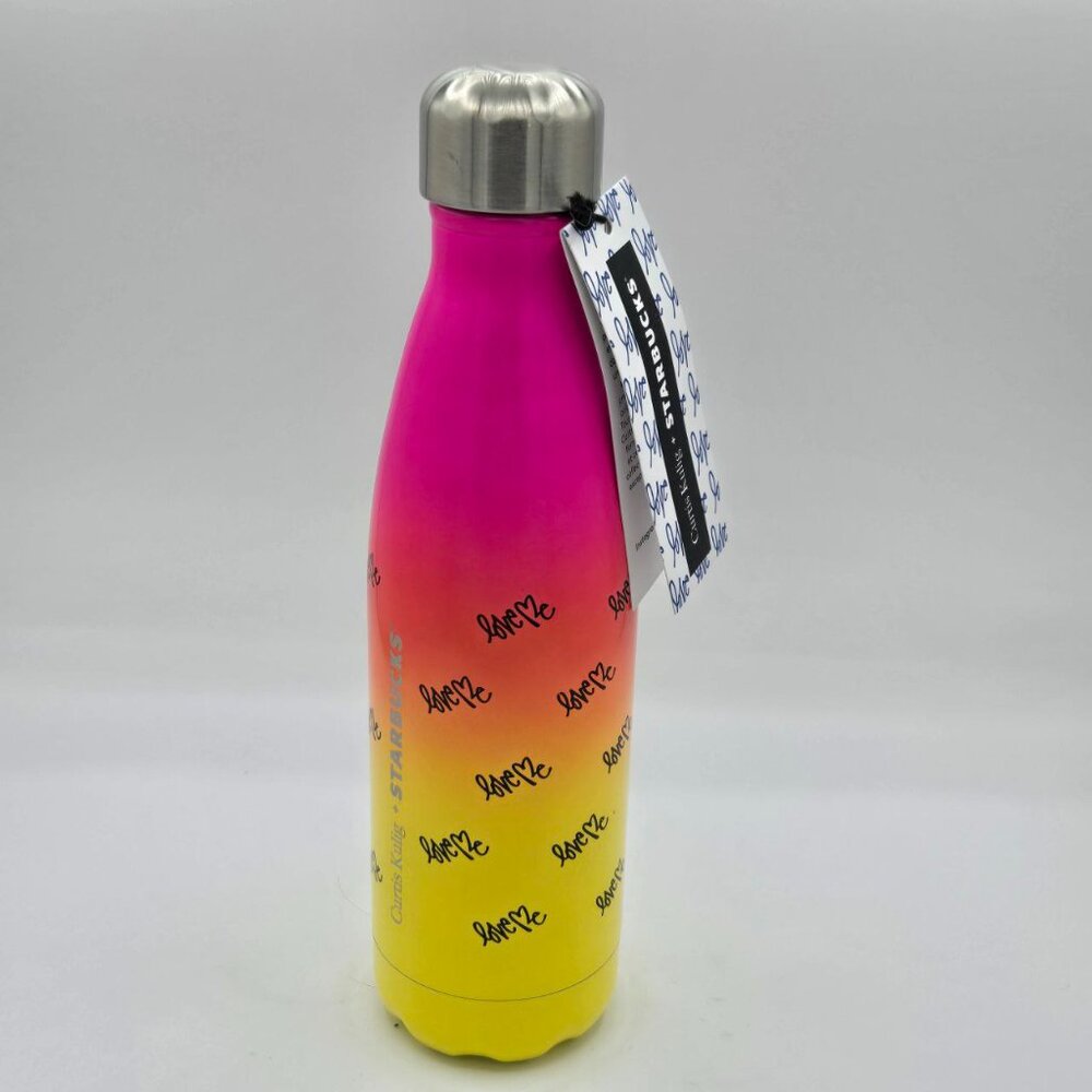 Starbucks CURTIS KULIG ART S'well LOVE ME Stainless Steel Water Bottle - New